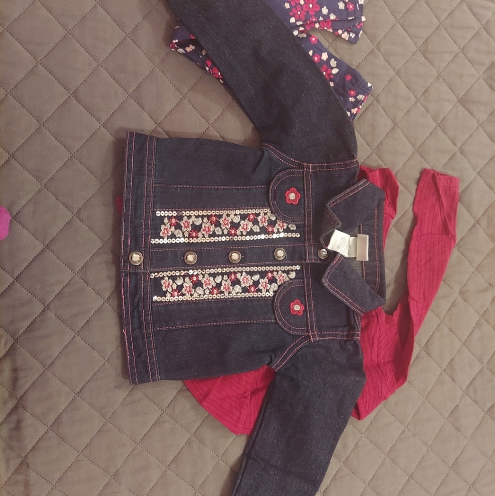 New 3 piece jean jacket set